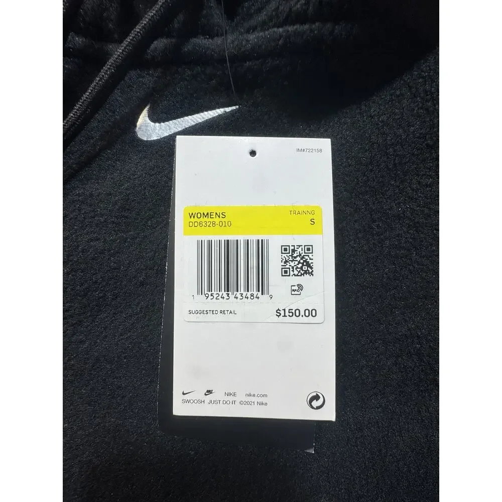 Nike Pro Therma-FIT ADV Cropped Fleece‎ Hoodie Women's Sz S Black Brand New